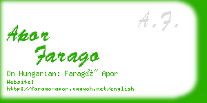 apor farago business card